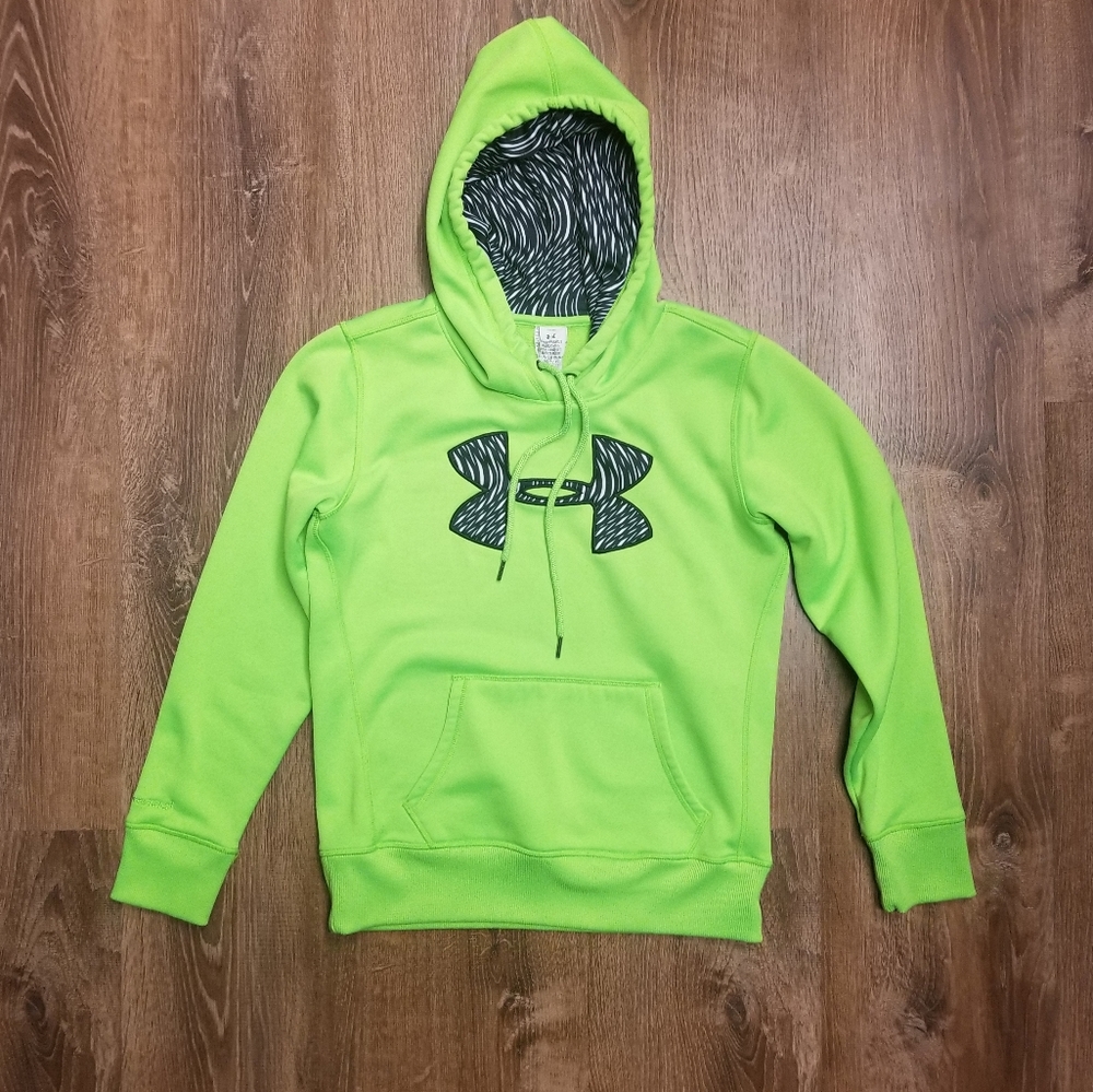 UA Storm ColdGear Womens XS Lime Green Hoodie